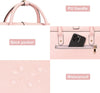 MOSISO Laptop Bag for Women, 15-15.6 Inch PU Leather Laptop Shoulder Bag Convertible Backpack, 16 Inch Messenger Bag Casual Handbag Work Briefcase Travel Computer Bag with Bowknot, Pink