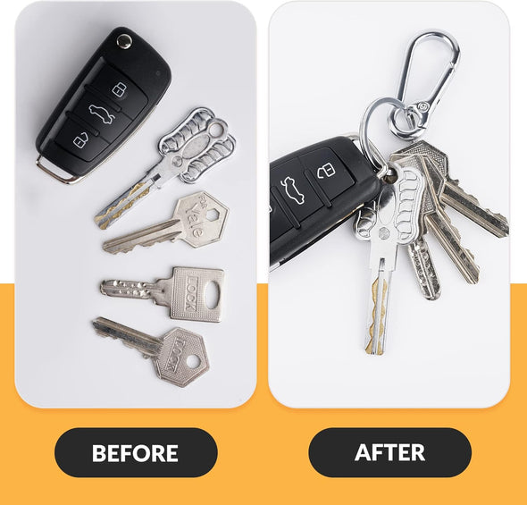 Rainspire Key Ring Keychain Keyrings Key Chain Holder Clip Key Organizer Key Chain Ring for Men and Women, 3 Pack, Silver