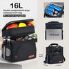 Lunch Box for Men/Women,Large Double-Layer Insulated Expandable Reusable Leakproof Cooler Bags for Adults,Lunch Bag with Adjustable Shoulder Strap for Office Travel Picnic（Black）