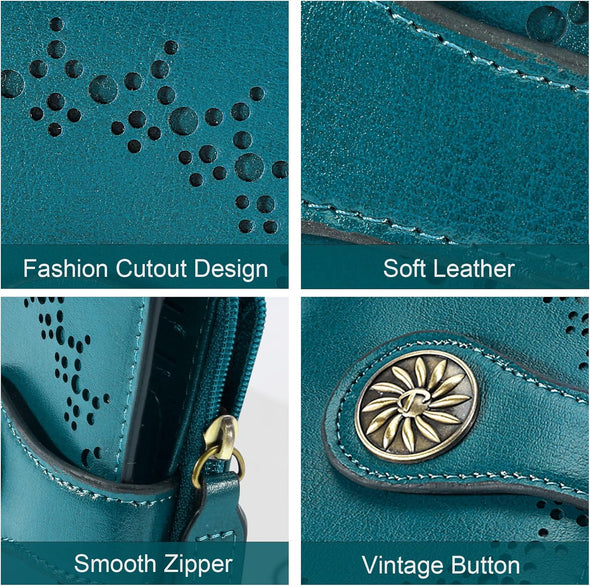 Small Wallet for Women Bifold RFID Blocking Card Holder Leather Wallets with Zipper Coin Pocket