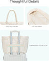 BAGSMART Tote Bag for Women, Puffy Tote Bag with Zipper, Large Quilted Shoulder Bag with Compartments for Travel, Work, Gym