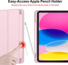 Ipad (A16) Case/Ipad 10Th Generation Case [11-Inch 2025/10.9 Inch 2022] with Pencil Holder, Trifold Stand Smart Cover with Soft TPU Back,Auto Wake/Sleep(Pink)