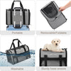 Cat Dog Carrier for Small Medium Cats Puppies up to 18 Lbs（Grey）,Soft Sided Cat Bag Airline Approved,Collapsible Pet Travel Carrier, Portable Kennel with Soft,Washable,Waterproof Pad