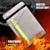 ROLOWAY Fireproof Document Bag (15 X 11 Inch) with 2 Pockets & Waterproof Zipper, Fire Safe Envelope Bag for Cash, Legal Documents (Silver)