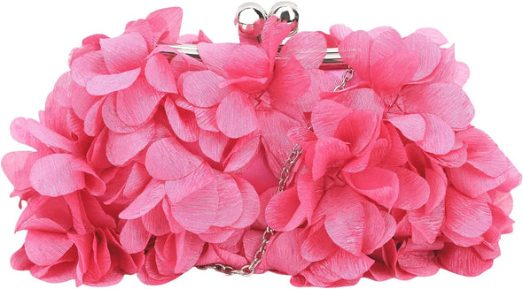 Women Elegant Evening Purse, Small Floral Clutch Bag with Detachable Chain for Wedding, Party, Prom