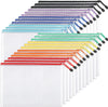 EOOUT 24Pcs Mesh Zipper Pouch Bags, A4 Zipper Bags for Organizing Storage, Waterproof Zipper Pouches, Letter Size, File Bags for School, Toys, Puzzle, Board Games and Office Supplies