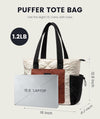 LOVEVOOK Tote Bag for Women, Puffer Bag and Work Bags with Zipper for Travel, Daily, School, Quilted Nurse Shoulder, 2Pcs