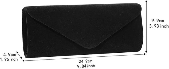 Women Evening Bag Clutch Purse, Handbag with Detachable Chain Strap for Wedding Cocktail Party Velvet Solid Color