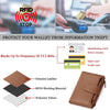 Small Wallet Women RFID Blocking Soft Leather Bifold Compact Card Holder Wallet for Women with Zipper Coin Pocket 4 ID Window
