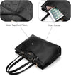 LOVEVOOK Laptop Tote Bag for Women 15.6 Inch Waterproof Leather Computer Bags Business Office Work Briefcase Black