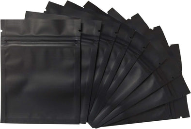 100 Pack Smell Proof Bags 3 X 4 Inch Resealable Mylar Bags Foil Pouch Bag Flat Bag Matte Black