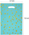 HABILE 48 Pieces of Thicker Gift Bags with Handles, Plastic Party Candy Bags with Sparkling Stars, Suitable for All Kinds of Holiday Parties