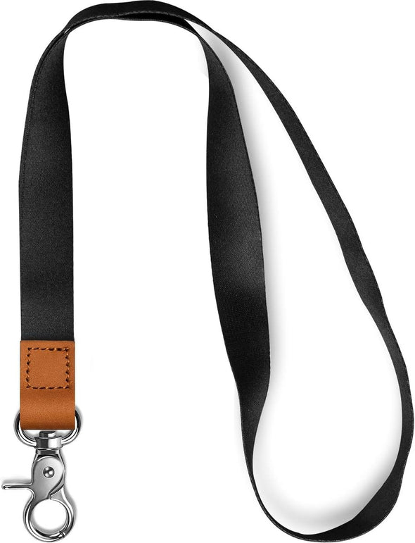 AZEAM Black Lanyard Holder with Metal Clasp, ID Badges Cool Lanyard for Men Women, Long Neck Teacher Lanyard for Card Holder Car Keys, Wallet, Key Chain