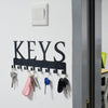 Happyhapi Metal Key Hanger Wall Mount, Key Holder Wall Mounted Key Hooks Organizer Key Hanger Rack Wall Mounted for Home, Entryway, Hallway, Office, Matte Black,11.4''4.9''0.6''