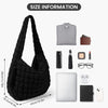 Juoxeepy Quilted Tote Bag Large Carryall Puffer Shoulder Bag Lightweight Padding Hobo Bag