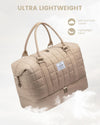 LOVEVOOK Large Duffle Bag for Travel, Puffer Weekend Bags for Women Travel Tote, Carry on Duffel Bag for Airplanes, 18 Inch Personal Item Bag Gym Bag Women, Coffee
