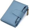 Small Wallet Women RFID Blocking Soft Leather Bifold Compact Card Holder Wallet for Women with Zipper Coin Pocket 4 ID Window