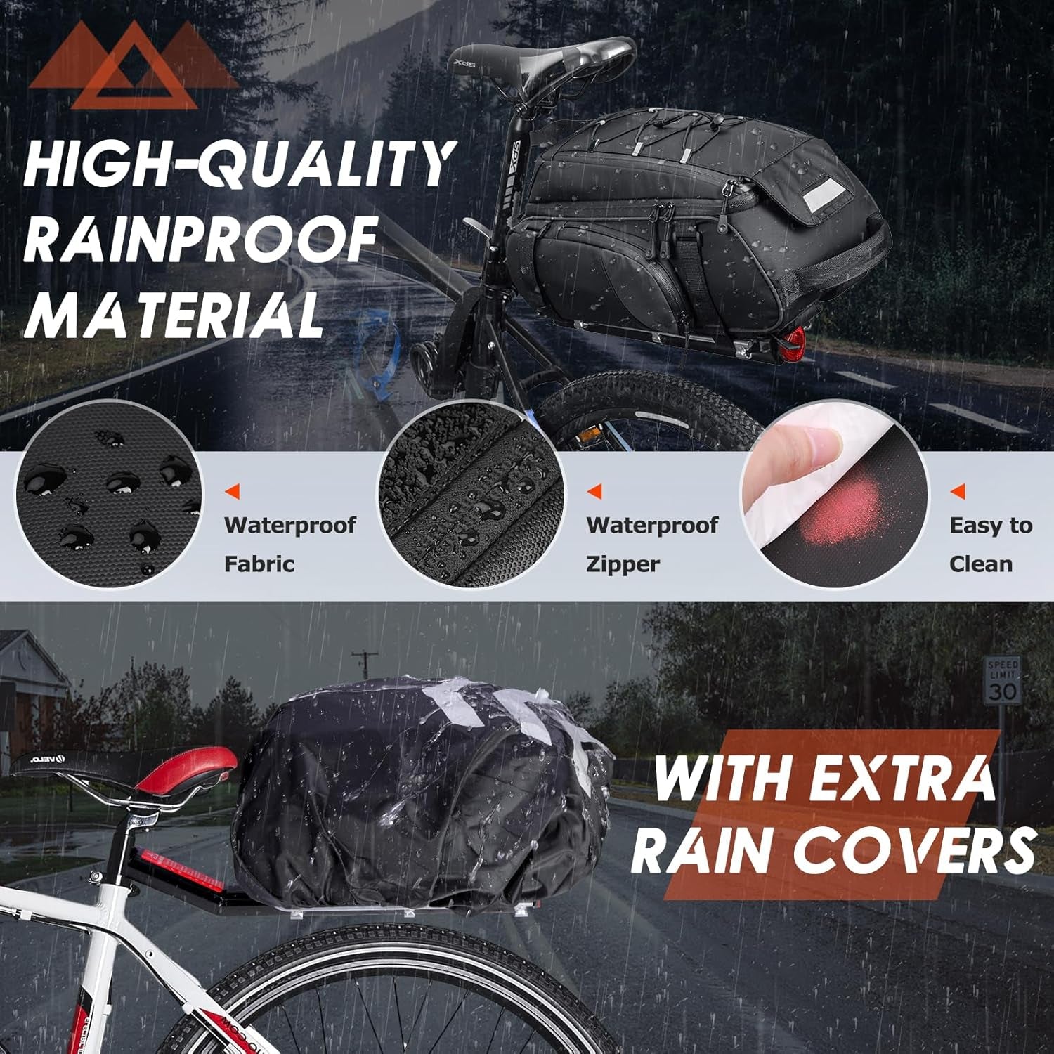 bike bag rain cover RAINSMORE 4-in-1 Bike Trunk Bag – Kinzd