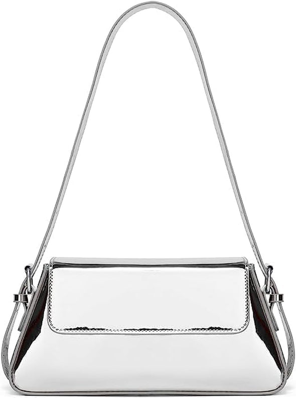 Evening Y2K Silver Hobo Purse Women Sparkly Silver Purse Satchel Metallic Tote Handbag Clutch Shoulder Bag 2024