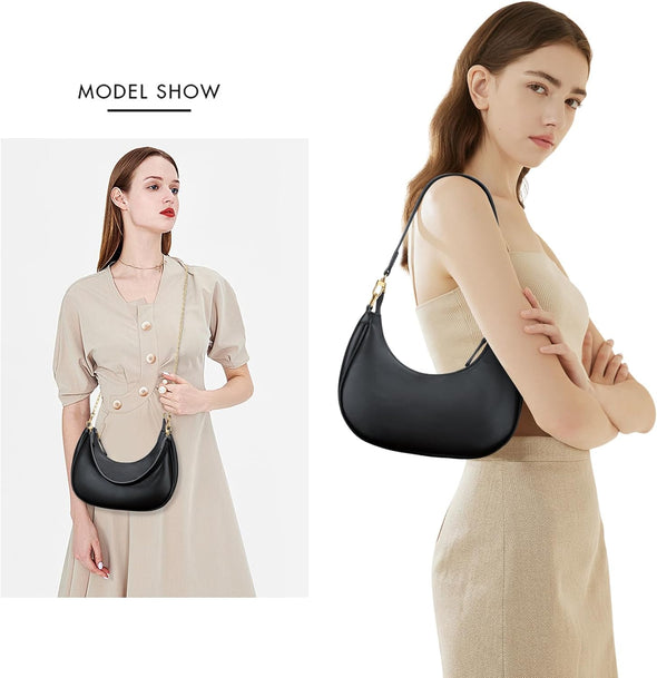KKXIU Shoulder Bag for Women Small Purse Cute Clutch Hobo Handbag Trendy Crescent Bag