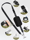 Clip and Go Strap for Phone with Wallet Crossbody Phone Lanyard Adjustable and Detachable RFID Wristlet Wallet with ID Window and Zipper, Black