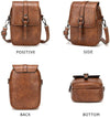 Myfriday Vintage Crossbody Phone Bag for Women, Small PU Leather Shoulder Purse and Handbag with Tassel&Rivet Decoration
