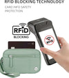 WESTBRONCO Wristlet Wallets for Women Nylon Quilted RFID Wallet with 3 Zipper Purse for Travel