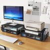 Simple Trending 2 Tier Metal Monitor Stand Monitor Riser and Computer Desk Organizer with Drawer and Pen Holder for Laptop, Computer, Imac, Black