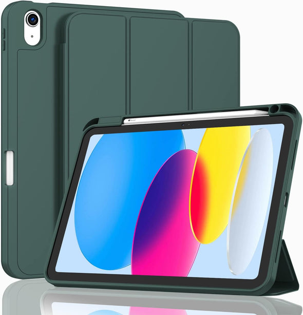 Zryxal Ipad (A16) Case/Ipad 10Th Generation Case [11-Inch 2025/10.9 Inch 2022] with Pencil Holder, Smart Cover with Soft TPU Back [Support Auto Wake/Sleep] (New Midnight Green)