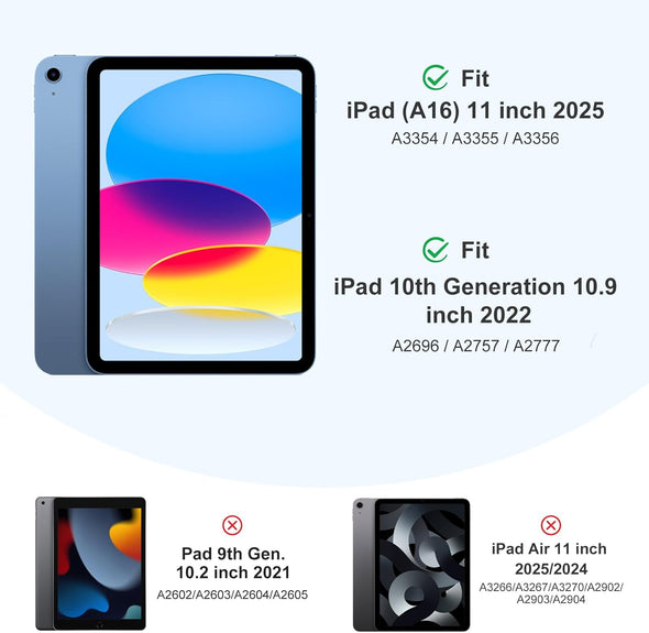 Akkerds Compatible with Ipad (A16) 11Th Generation Case 11 Inch 2025, for Ipad 10Th Generation Case 10.9 Inch 2022 with Pencil Holder, Slim Trifold Stand Protective Cover with Soft TPU Back, Sky Blue