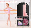 Kimbora Costume Dance Garment Bag with 3 Clear Zipper Pockets for Suits Dress Cover, Travel Storage & Competitions, Set of 2 (Black)