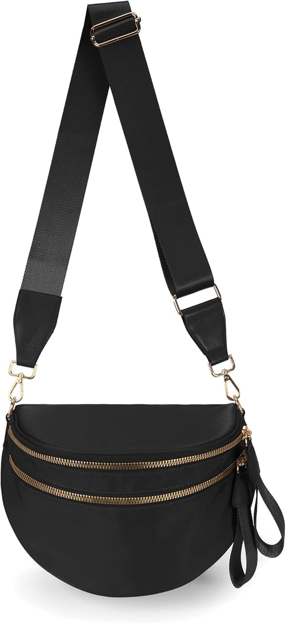 Spacious Nylon Crossbody Bag Bum Bag Handbags Wallets Purses Trendy Shoulder Bag for Women