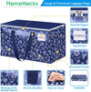 Homehacks Moving Bags, Extra Large Size Moving Boxes, Heavy Duty Luggage Bags with Smooth Zipper and Sturdy Handles, Large Capacity & Easy Loading Storage Totes for Space Saver 88L, 6-Pack, Blue