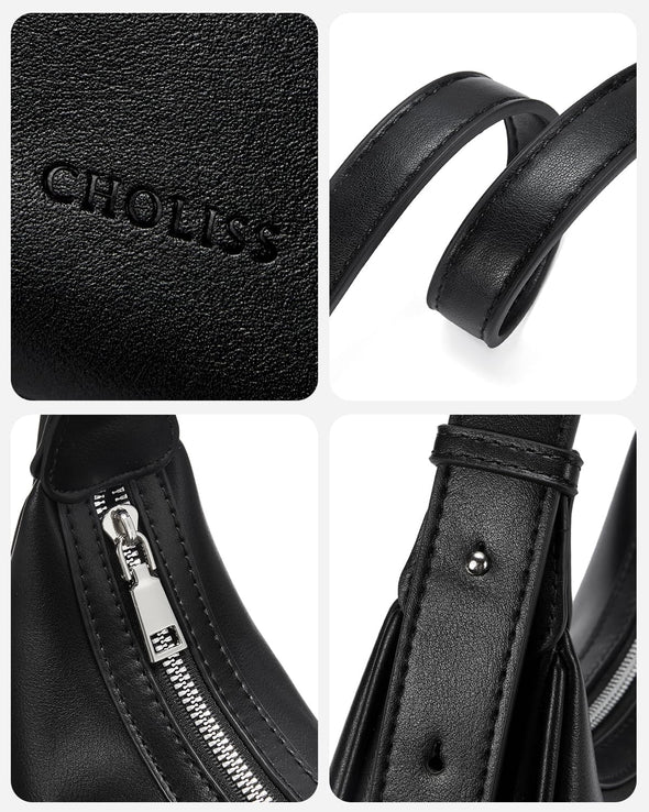 CHOLISS Shoulder Bag for Women RFID Vegan Leather Crescent Hobo Bag Clutch Underarm Purse Top-Handle Travel Handbags
