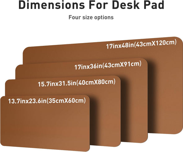 Aothia Leather Desk Pad Protector, Mouse Pad, Office Desk Mat, Non-Slip PU Leather Desk Blotter, Laptop Desk Pad, Waterproof Desk Writing Pad for Office and Home (Brown,23.6" X 13.7")