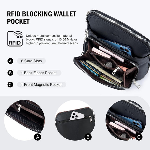 Crossbody Purse for Women,Lightweight Medium Crossbody Bag Soft Leather Women'S Shoulder Handbags with Tassel