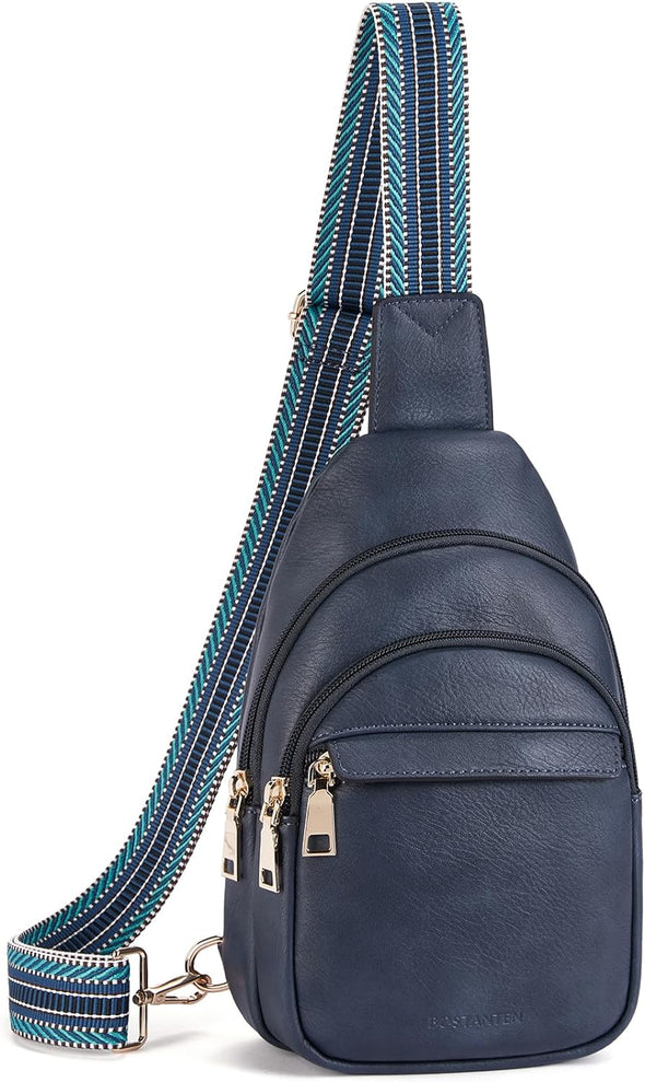 BOSTANTEN Small Sling Bag for Women Leather Crossbody Bags Fanny Pack Chest Bag for Travel