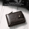 MING CLAN Zipper Wallet Men RFID Blocking Leather Flap ID Window Zip Coin Pocket Bifold Credit Card Wallets -Big Capacity for Travel