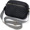 BOSTANTEN Quilted Crossbody Bags for Women Vegan Leather Purses Small Shoulder Handbags with Wide Strap