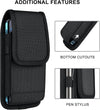 Ykooe Cell Phone Pouch Nylon Belt Holster Case Compatible with Iphone 16/15/14/13/12/11 Pro Max & plus Models, Samsung Galaxy S24/S23/S21 FE, Black–Xl