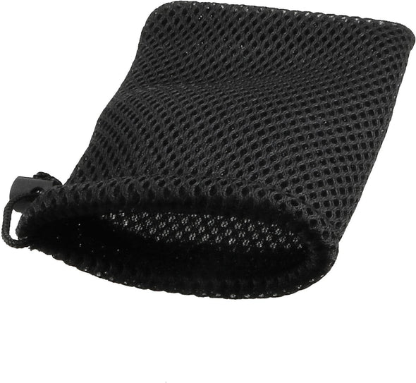 Uxcell Nylon Mesh Drawstring Bag, 5 X 3.5 Inch Small Storage Pouch String Bags for Mini Stuff MP3 Charger Earphone Key, 3Pcs Travel Kit Organizer for Lipstick Cosmetic Jewelry, Black