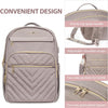 VANKEAN 15.6 Inch Laptop Backpack for Women Work Bag Fashion with USB Port, Waterproof Stylish Travel Bags Casual Daypacks for College, Business, Light Dusty Pink