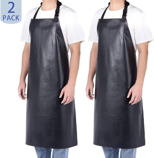 Homsolver 2 Pack Waterproof Rubber Vinyl Apron for Unisex Adult, Lightweight Chemical Resistant Industrial Work Apron
