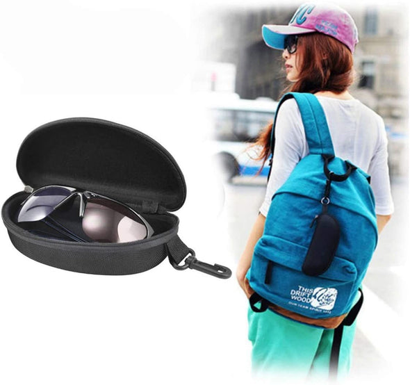 Portable Waterproof Sunglasses Eyeglasses Case Zipper Hard Shell Box with Clip