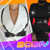 BODIY Punk Waist Belt Fashion Strap Gothic Black Leather Wide Waist Belts Elastic Rave Cosplay Halloween Body Chain Accessory for Women