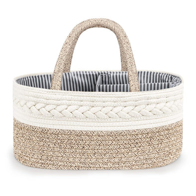 Maliton Diaper Caddy Organizer for Baby, Cotton Rope Baby Gift Basket, Portable Diaper Organizer for Changing Table, Diaper Nursery Storage Organizer, Baby Shower Gifts for Newborn,Baby Essentials
