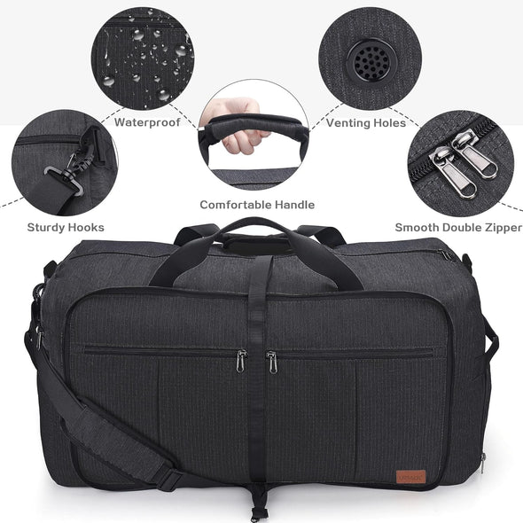 120L Foldable Collapsible Waterproof Travel Duffel Bag for Men and Women with Shoe Compartment