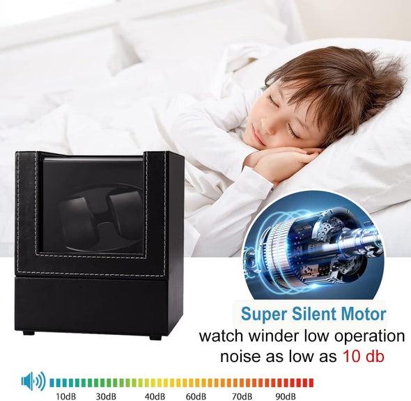 Watch Winder for Automatic Watches,Automatic Watch Winder Box,Double Watch Winder for Women'S and Men'S Watches with Quiet Japanese Mabuchi Motor