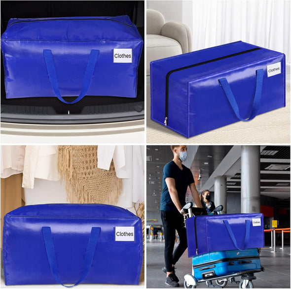 Blisstotes Moving Bags, Heavy Duty Moving Supplies & Storage Bags, Extra Large Packing Bags, Boxes with Tag Pockets, Collapsible Fold Flat Storage Totes, Alternative to Box and Bin, 93L, 6 Packs