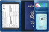 Passport Holder Cover Wallet Case RFID Blocking Leather Card Slot Travel Accessories Documents Organizer Protector for Women Men, Navy Blue